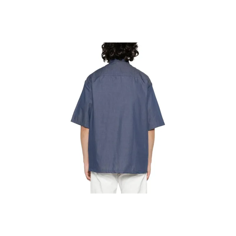 EMPORIO ARMANI Logo embroidered Denim Shirt-1