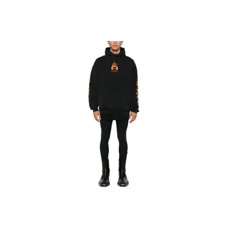 Balenciaga Logo Embroidered Hoodie-1