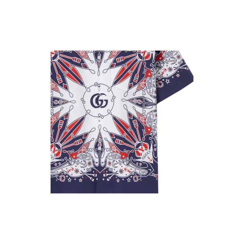 GUCCI Double G Bandana Print Shirt-6