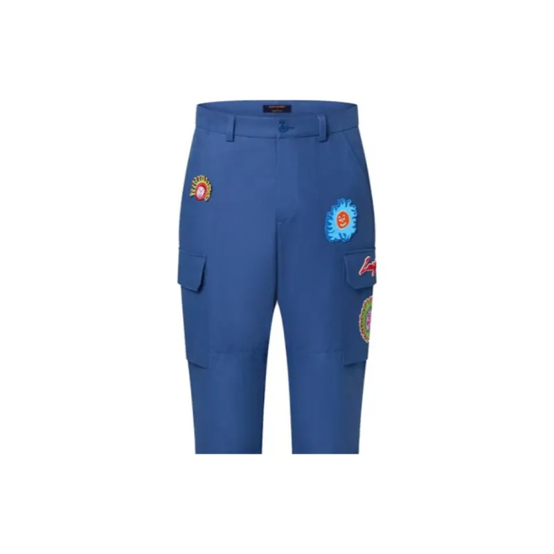 LOUIS VUITTON Louis Vuitton X Yayoi Kusama SS23 Cargo Pants Men's Blue-4