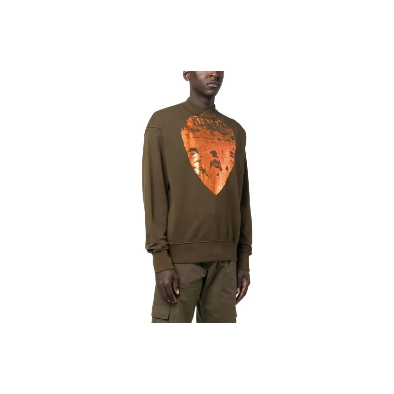 DIESEL Sweatshirts Men Olive Green-3