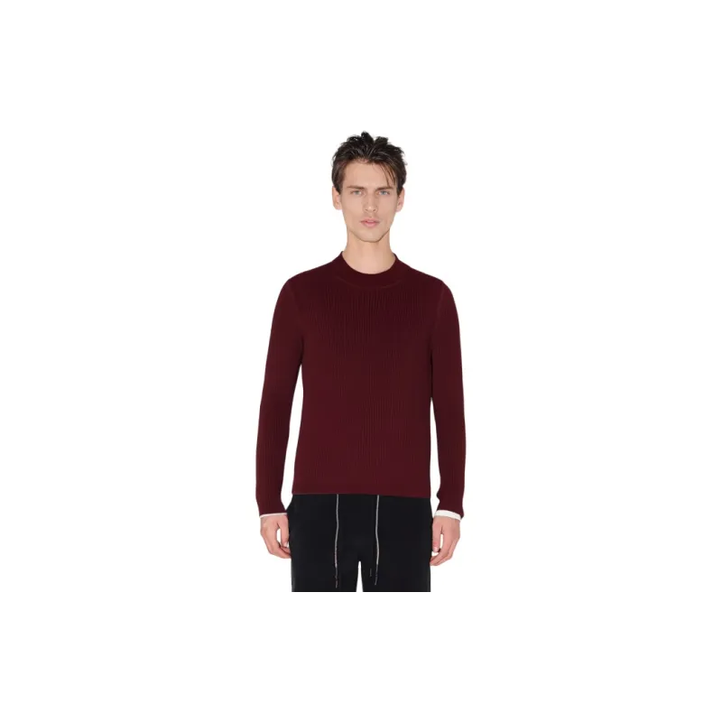 SAINT LAURENT Cashmere Sweaters Men Burgundy-4