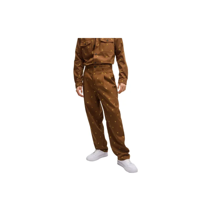 HUGO BOSS FW24 Casual Pants Men's Brown-3