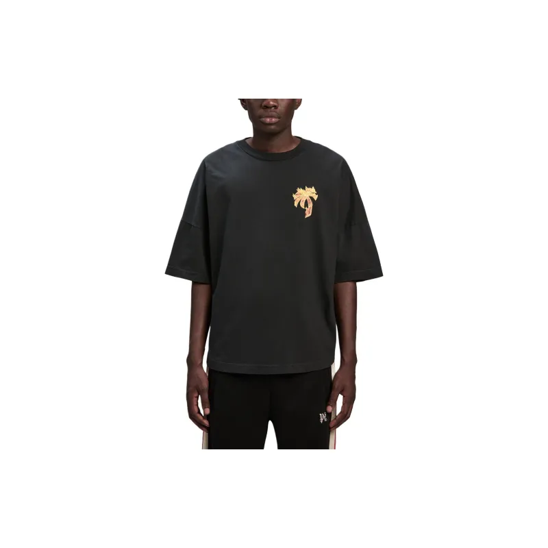 PALM ANGELS Logo print Cotton T shirt-1