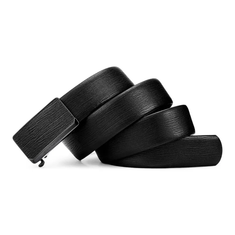 ROBERTA DI CAMERINO Cow Leather Belts Men's Black 3.45CM Writing A Greeting Card And Printing Photos-4