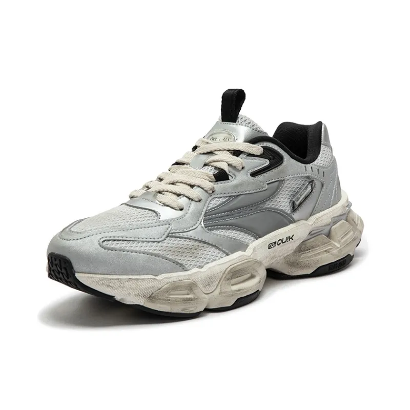 361° Spirit Eye PRO Anti Slip Wear Resistant Low Top Chunky Sneakers Men's Silver White-1