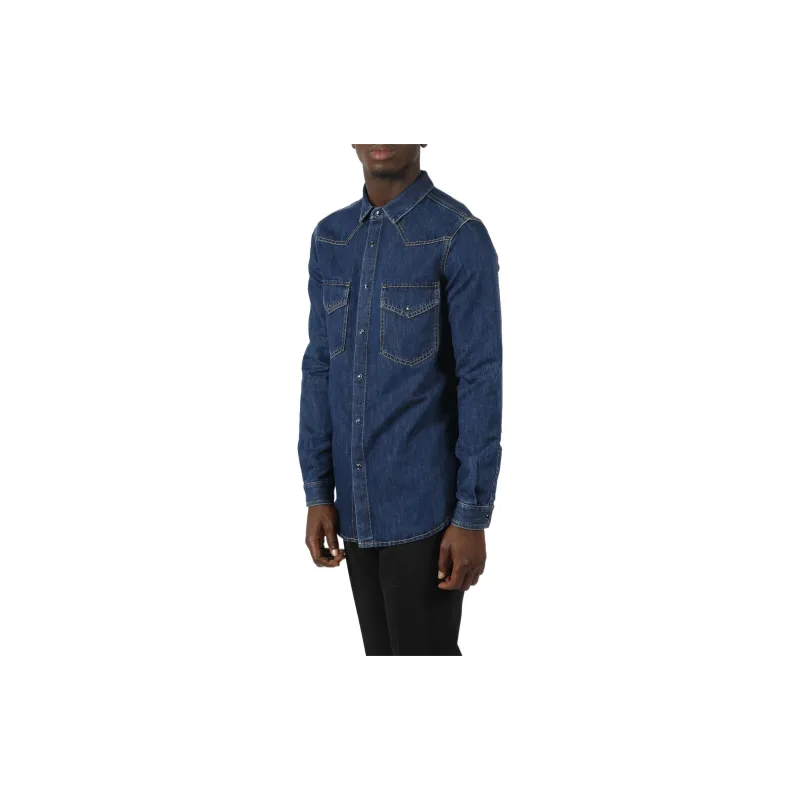 Valentino Buttoned Long Sleeved Denim Shirt-3