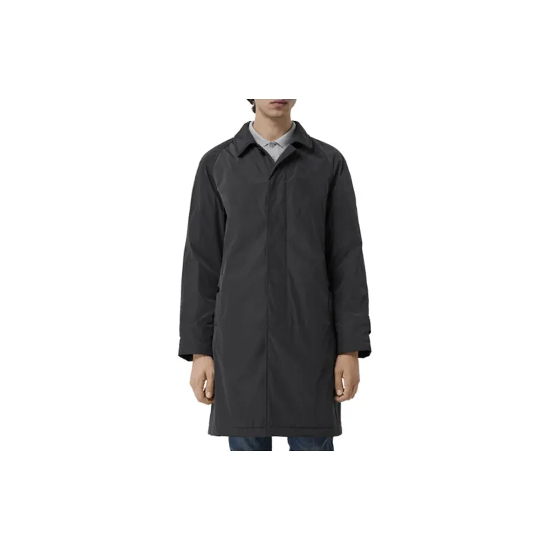 Burberry Trench Coats Men Dark Charcoal Gray-2