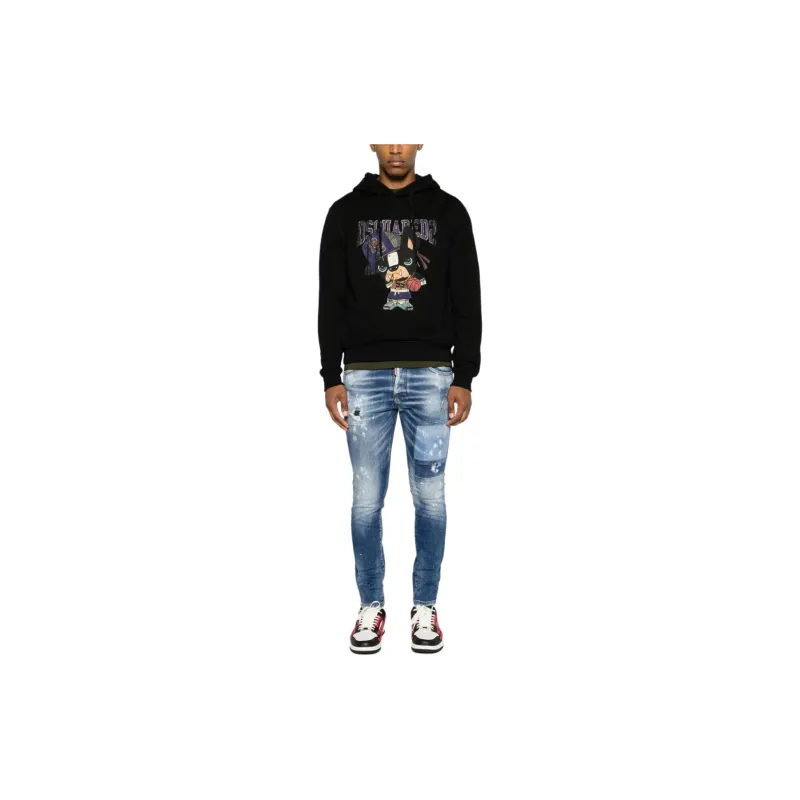 DSQUARED 2 Graphic Printed Drawstring Hoodie-1
