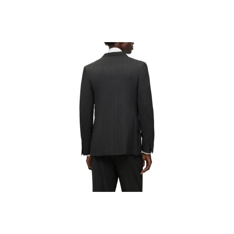 HUGO BOSS Wool-Blend Pinstriped Blazer Jackets Coats Men's Black-2