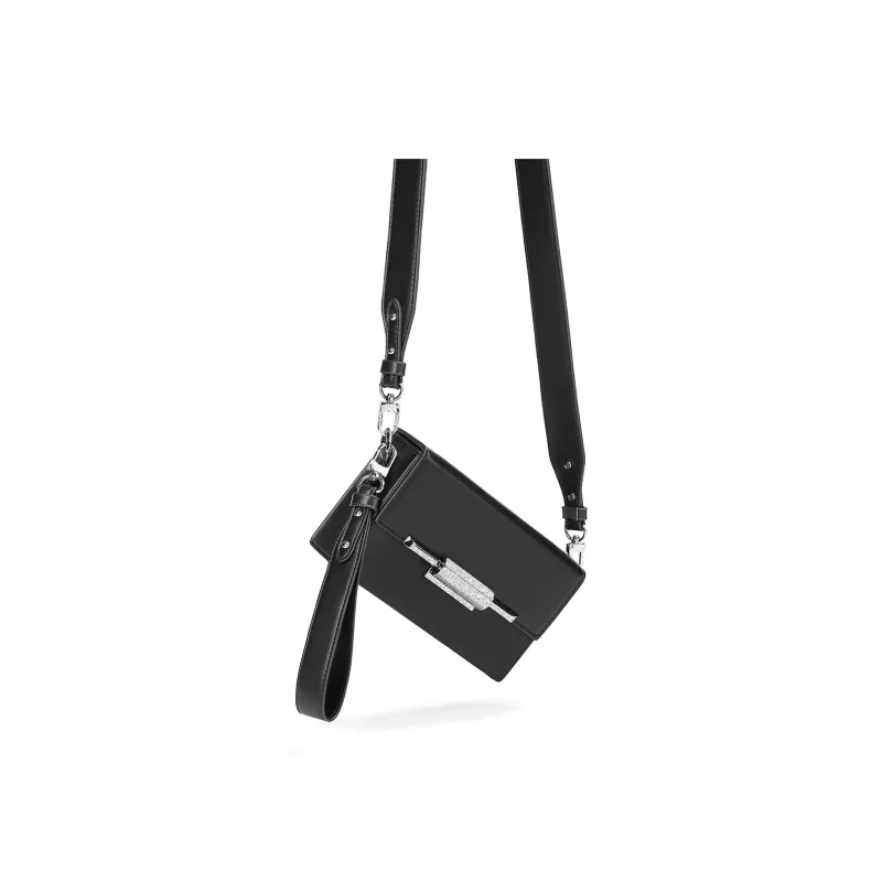 Yawei Kuroda PU Box Bag Handheld, One Shoulder, Crossbody Trumpets Unisex Black-5