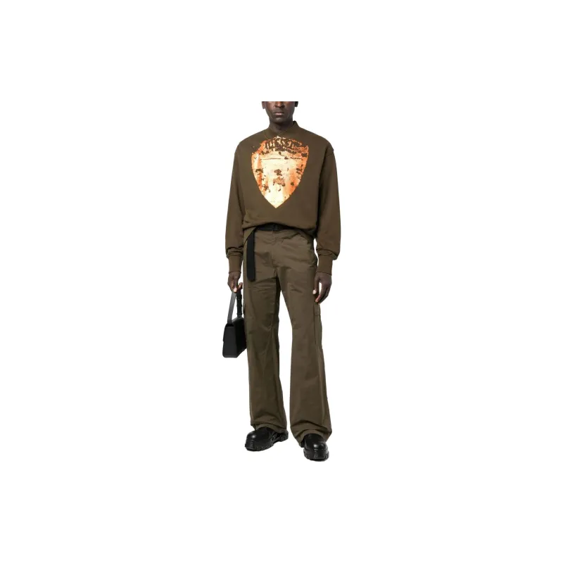 DIESEL Sweatshirts Men Olive Green-1