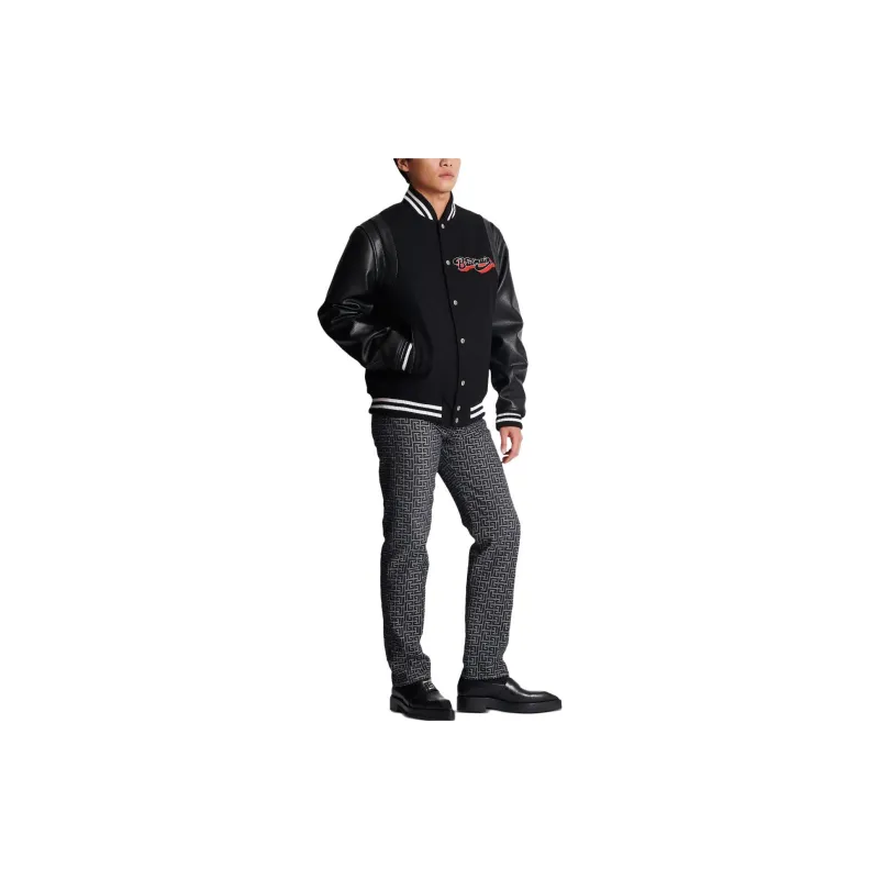 BALMAIN Logo Patch Panelled Bomber Jacket-4