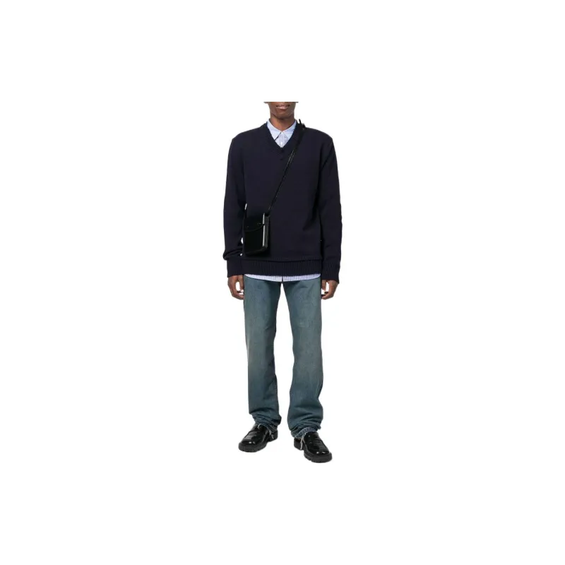 Maison Margiela Sweaters Unisex Navy Blue-2