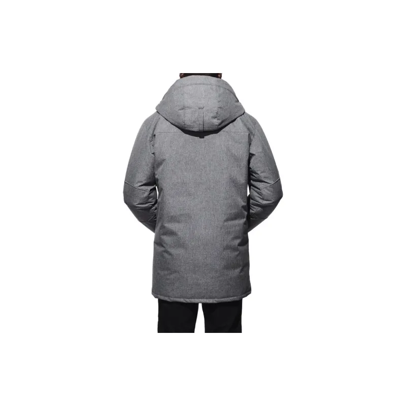 Canada Goose Windermere Series Solid Color Hooded Mid-Length Down Jacket Men's Gray-2