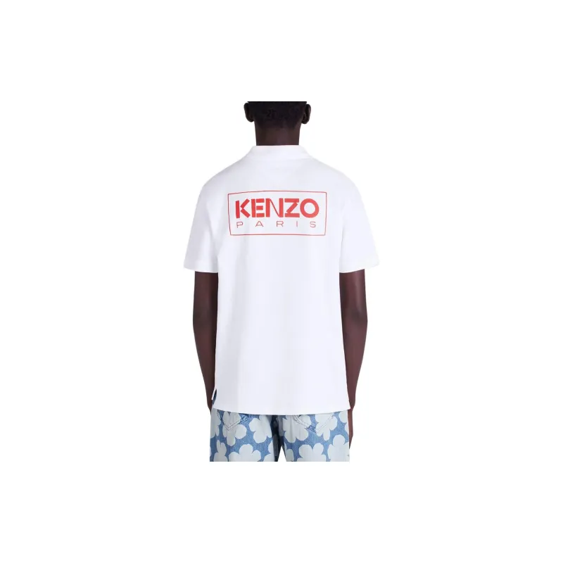 KENZO Letter Logo POIO Shirt Men's White-5