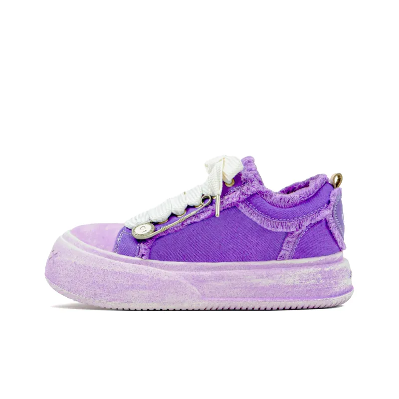 SOAP OPERA Wiping Color Series Anti Slip Wear Resistant Low Top Canvas Shoes Unisex Portuguese Dark Purple Box-1