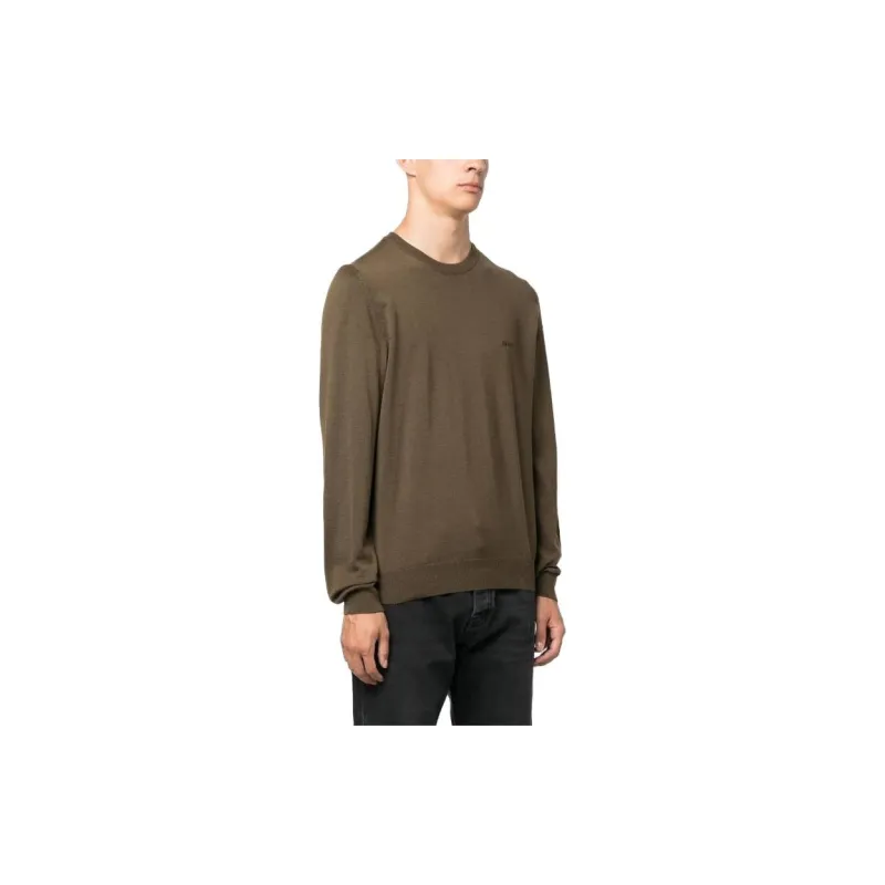 HUGO BOSS Logo Embroidered Crewneck Jumper-3