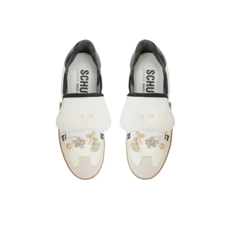 Schutz Pony Low-Top Skateboard Shoes Women's White-4