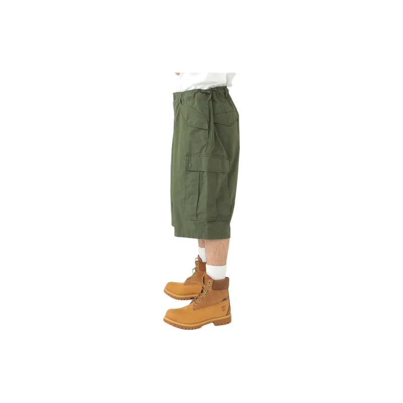 Beams Cargo Shorts Men Olive Green-3