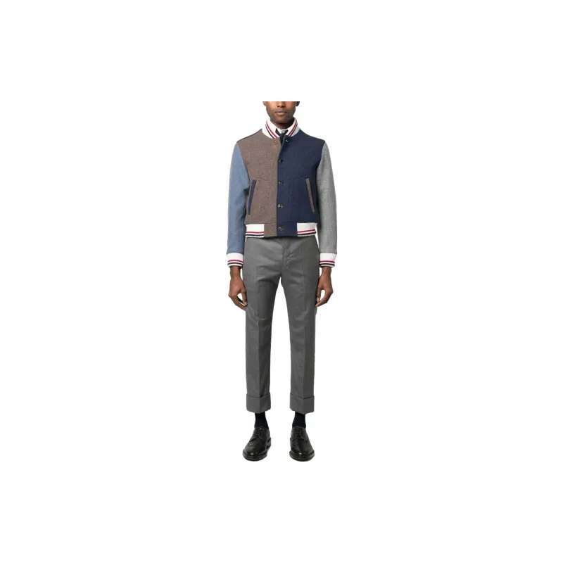 THOM BROWNE Panelled Varsity Jacket-2