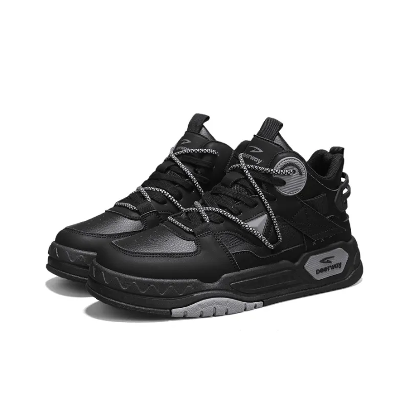 DEERWAY Wear-Resistant Height Increasing Mid-Top Skateboard Shoes Men's-6