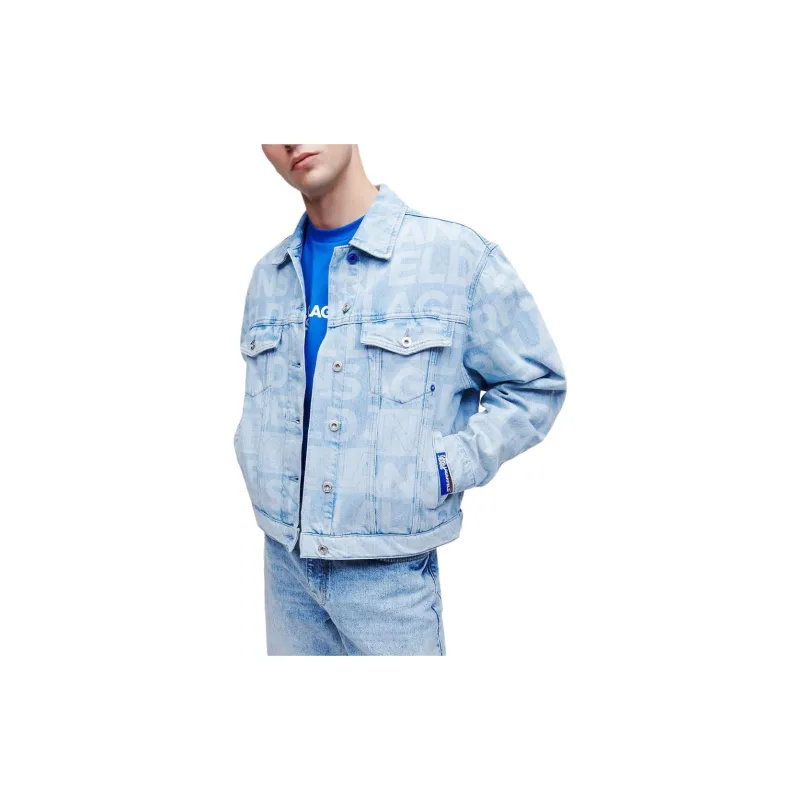 KARL LAGERFELD Denim Jacket Men's Light Blue-3