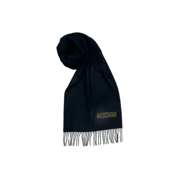 MOSCHINO Wool Knit Scarves Unisex Black