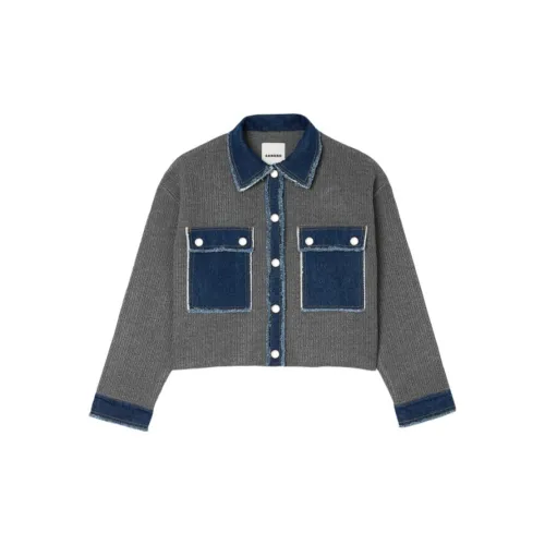 Sandro Cable knit Denim Jacket