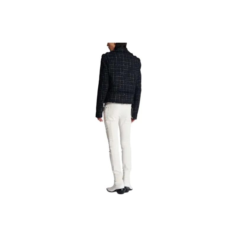BALMAIN Pb Signature Tweed Biker Jacket-2