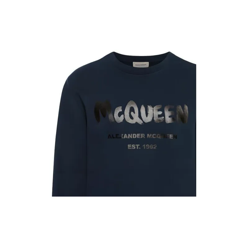 Alexander McQueen Logo Printed Drop Shoulder Sweatshirt-4