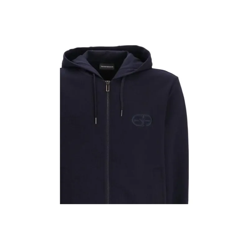 EMPORIO ARMANI Logo-embroidered Zipped Hoodie-4