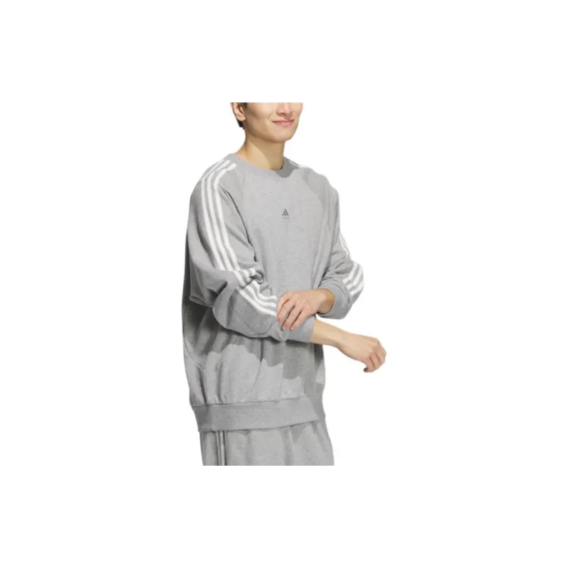 Adidas 3 STRIPES CREW SWEATSHIRT Unisex Medium Heather Gray-3