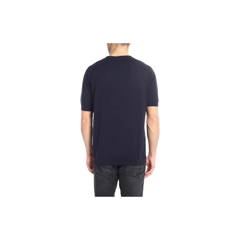 JOHN SMEDLEY T Shirts Men Marine Blue-2
