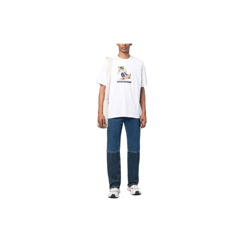 Maison Kitsune Dressed Fox Printed Crewneck T Shirt-1