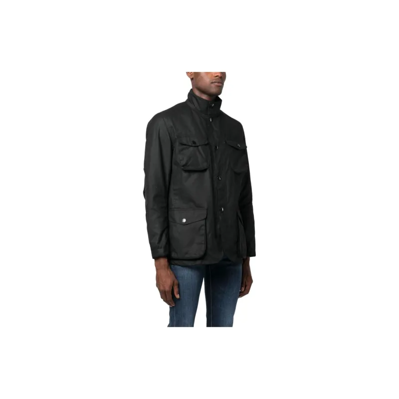 BARBOUR Ogston High-Neck Waxed Jacket-3