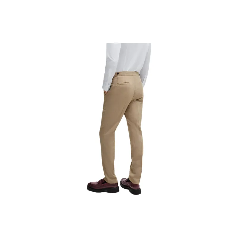 HUGO BOSS Three-Piece Slim-Fit Suit In Patterned Stretch Cloth Business Suits Men's Brown-5