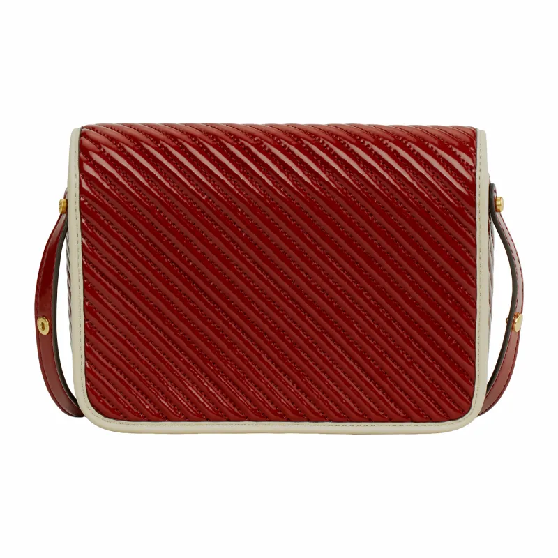 TORY BURCH Robinson Split Cow Leather Messenger Bag, Handbag, Shoulder Bag Regular Women's Red-3
