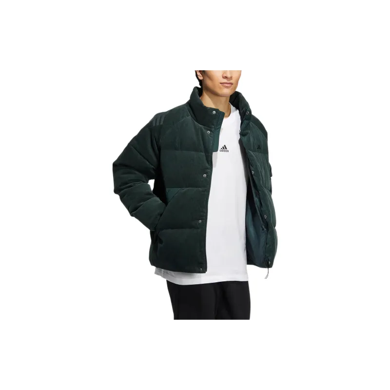 Adidas CORDUROY DOWN JACKET Down Jacket Standard Version Men's Green-3