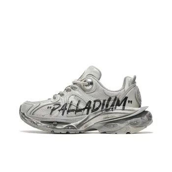 Palladium Anti Slip Wear Resistant Low Top Chunky Sneakers Unisex Ecru Silver Gray