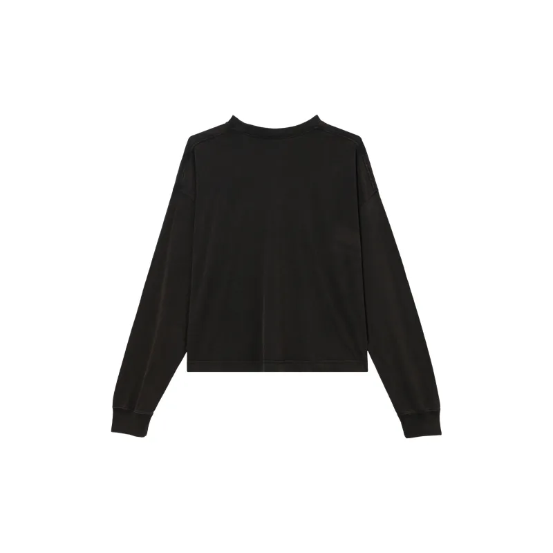 Jordan Drop Shoulder Sleeve T Shirt Women's Black-1