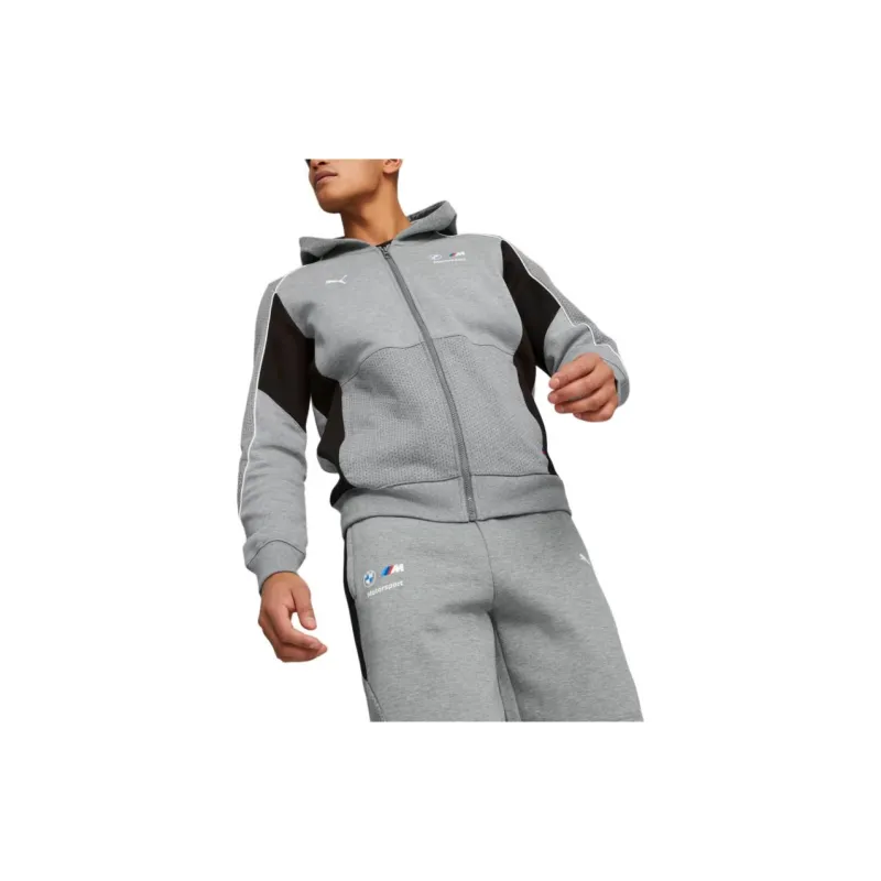 PUMA BMW M Motorsport Hooded Sweat Jacket Men Sweatshirt Men's Gray-3
