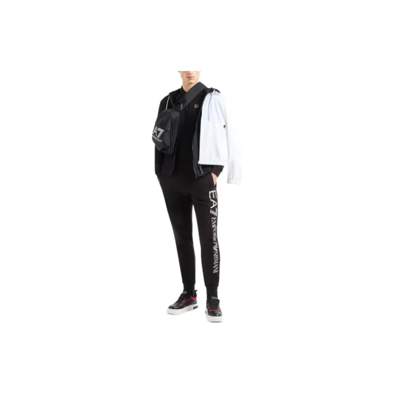 EMPORIO ARMANI Zip-Up Drawstring Hoodie-1