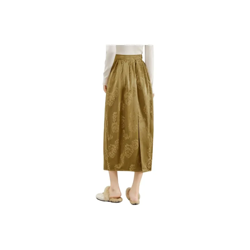 TOUCH Casual Long Skirts Women's Gold-1