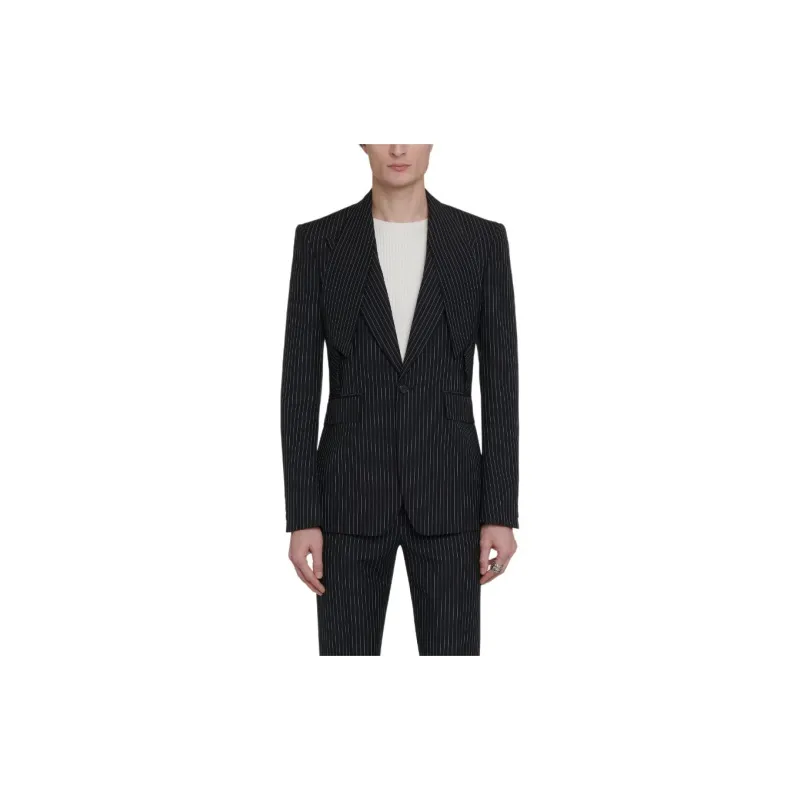 McQ Alexander McQueen Pinstripe-pattern Layered Blazer-3