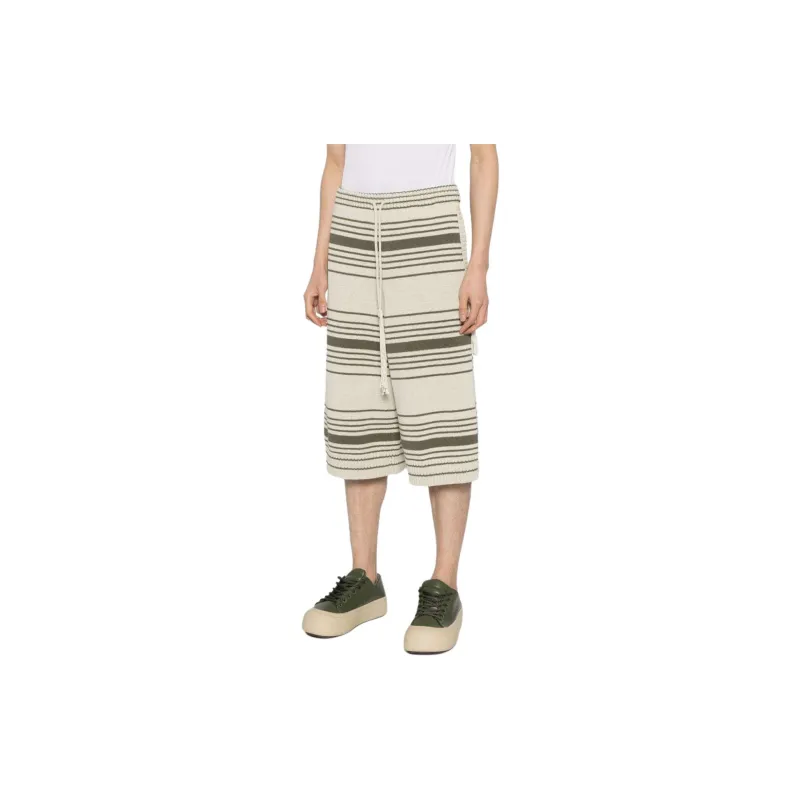 CRAIG GREEN Striped Ribbed-knit Shorts-2