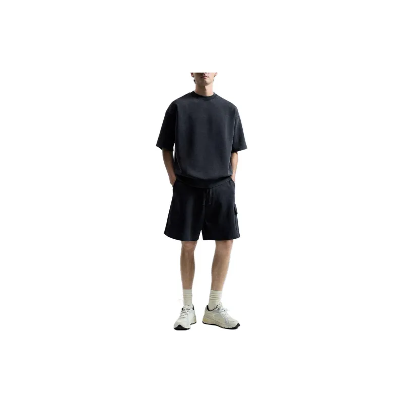 ZARA Cargo Shorts Men Black-3