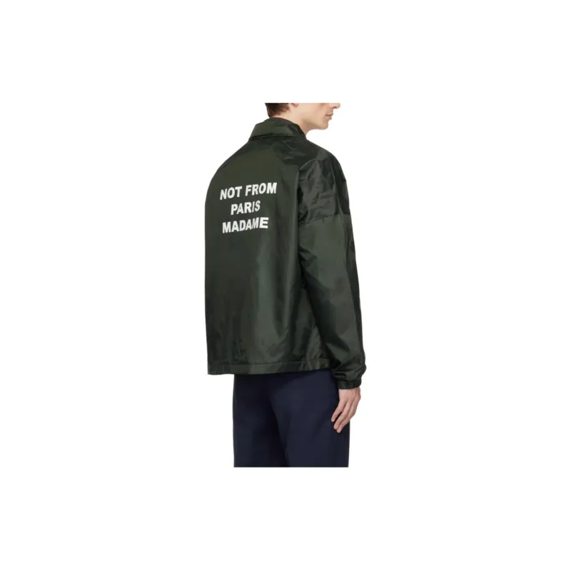 DROLE DE MONSIEUR Slogan Printed Buttoned Jacket-2