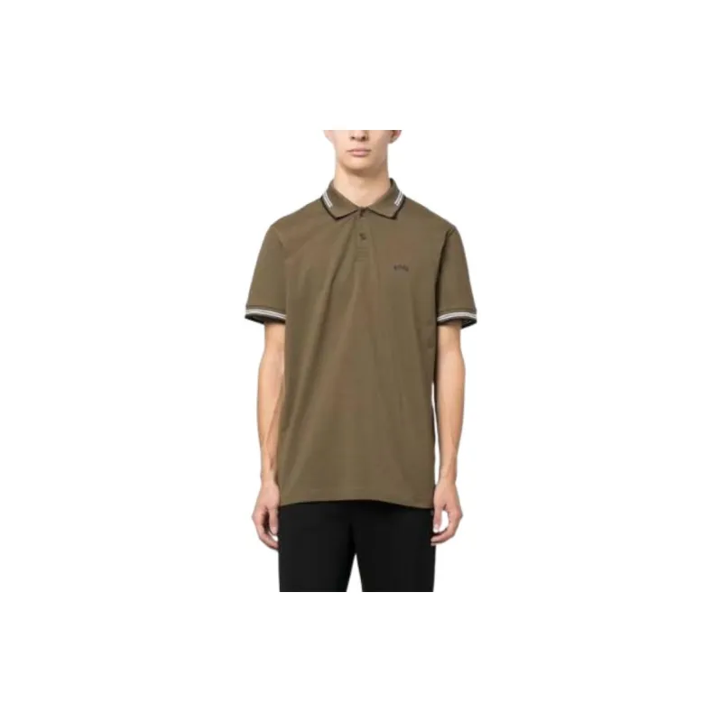 HUGO BOSS Short Sleeved Polo Shirt Men's Olive Green-2