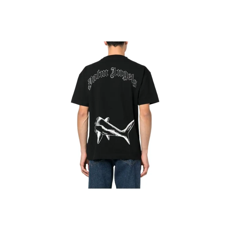 PALM ANGELS Broken Shark Classic T Shirt-1